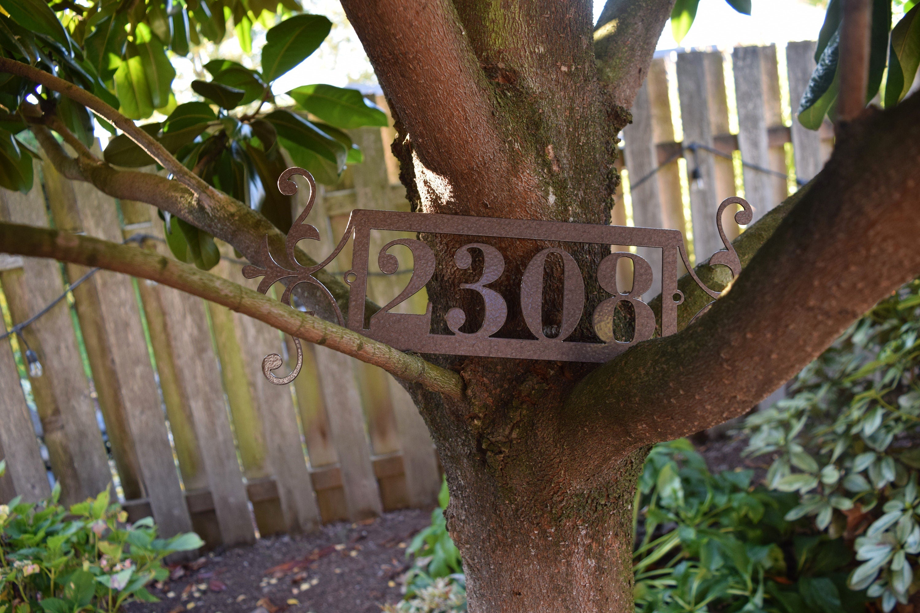 Custom Horizontal Flourish-End Address Sign