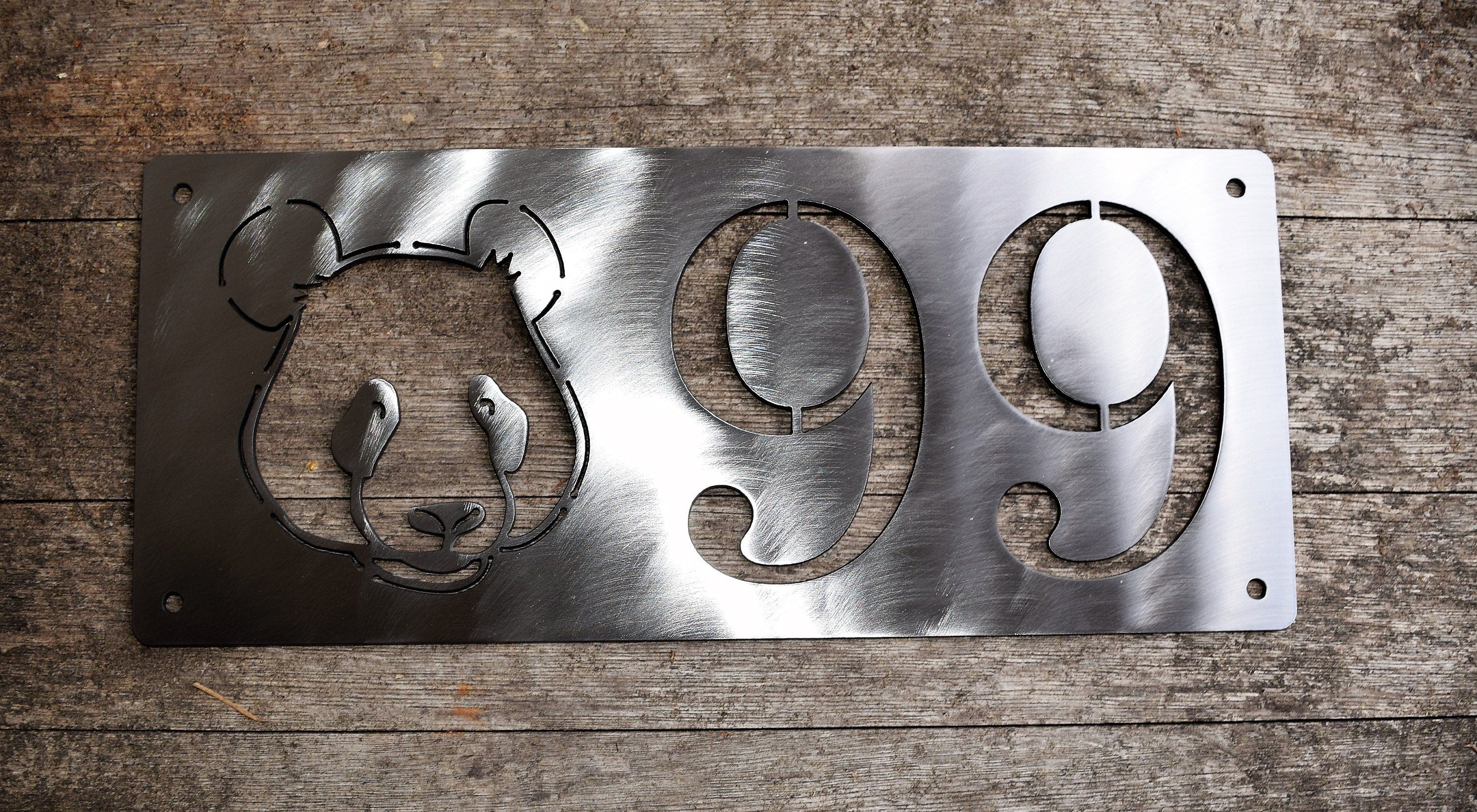 Panda Theme Horizontal Home Address Sign