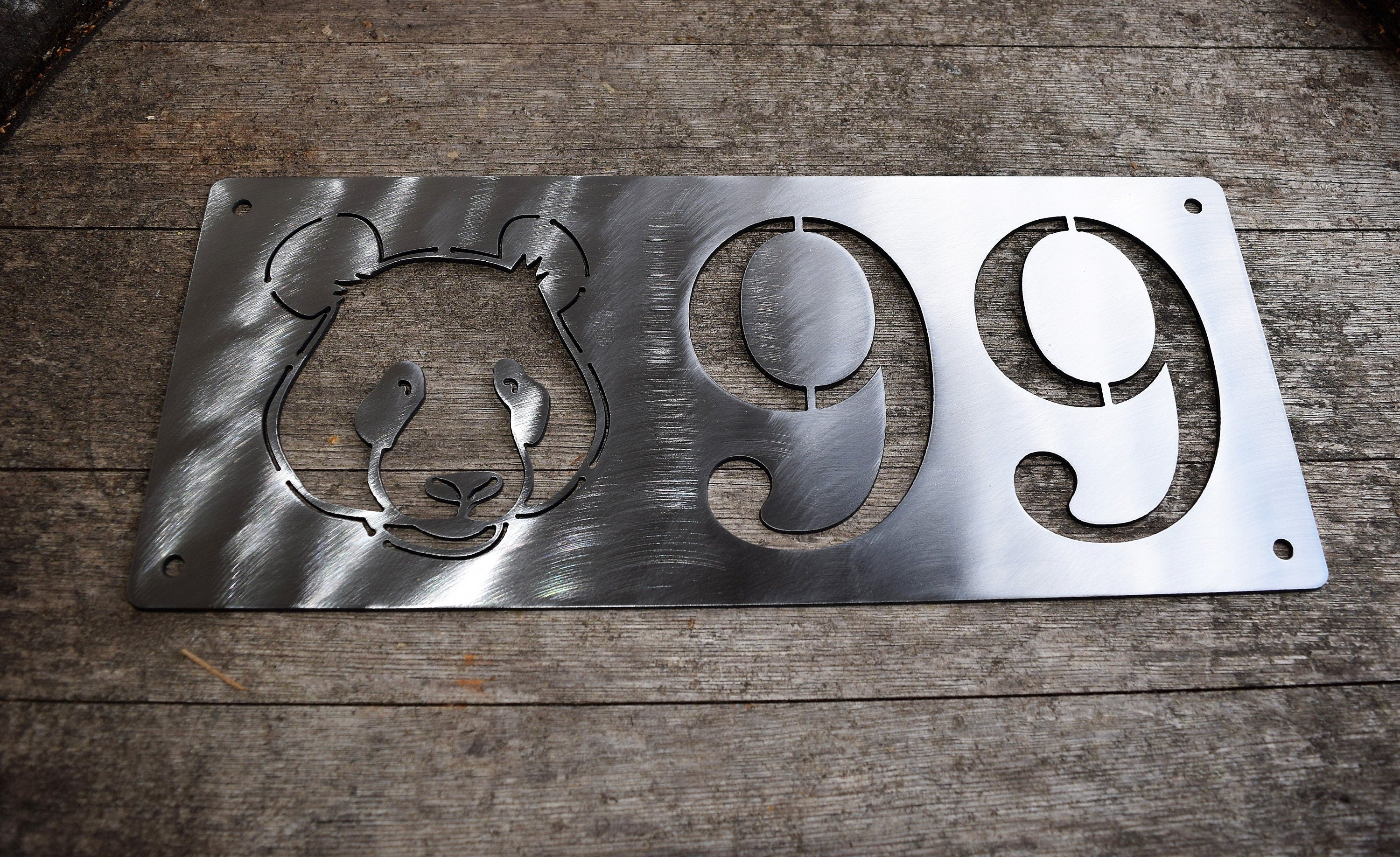 Panda Theme Horizontal Home Address Sign