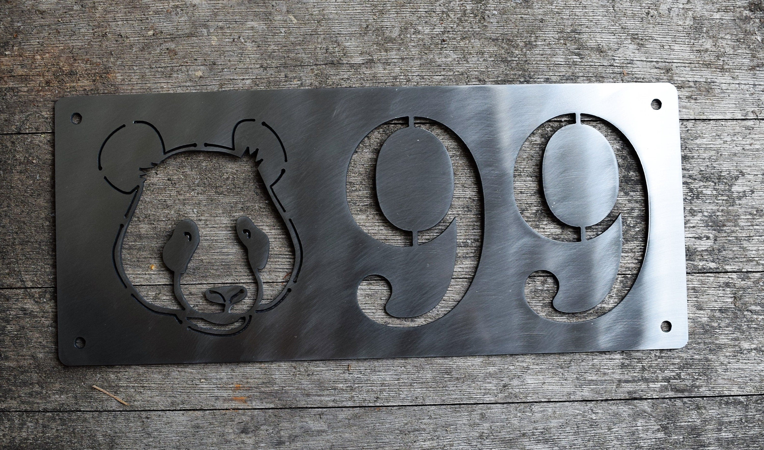 Panda Theme Horizontal Home Address Sign
