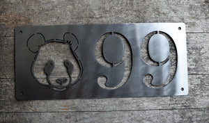 Panda Theme Horizontal Home Address Sign