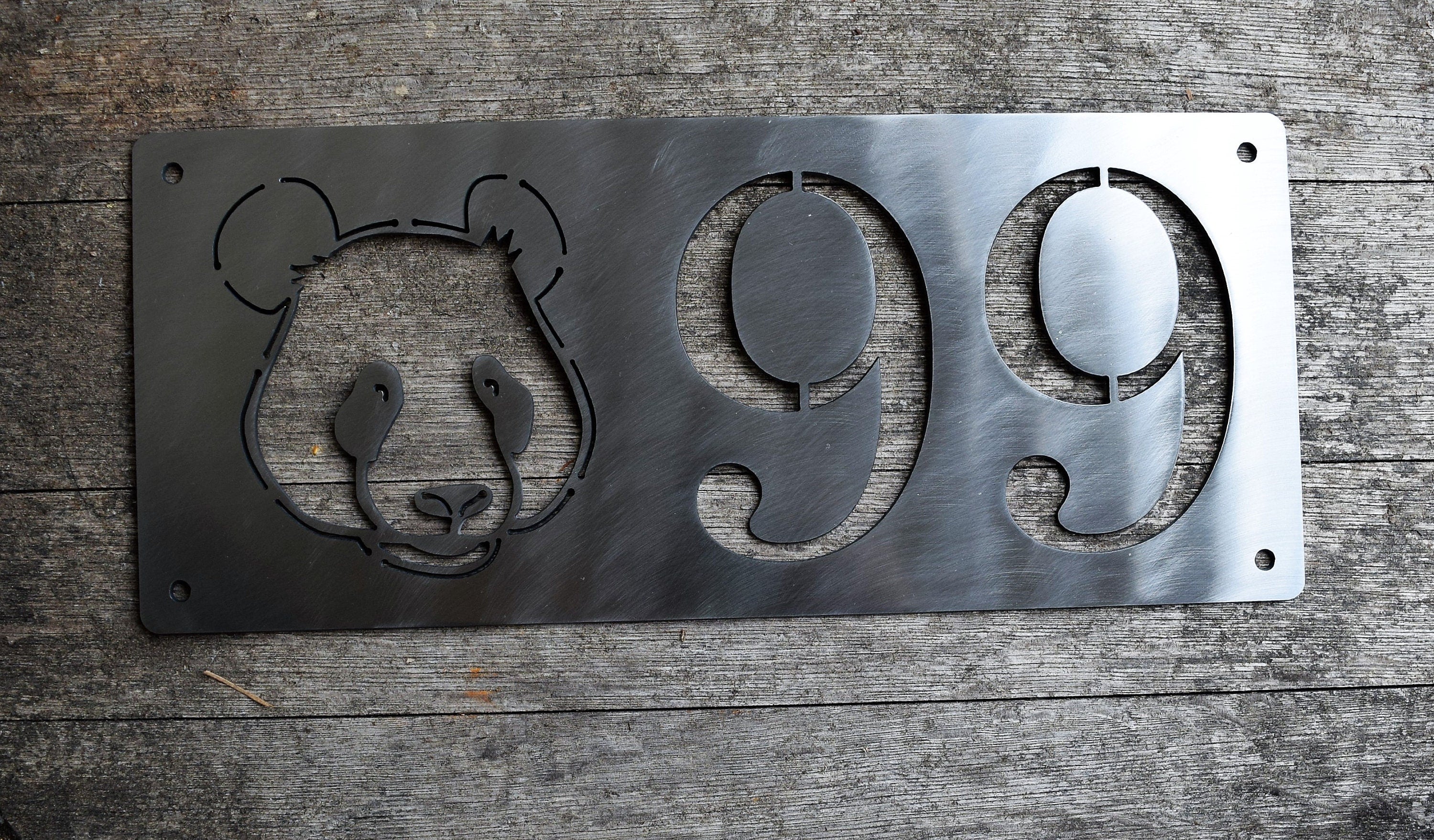 Panda Theme Horizontal Home Address Sign