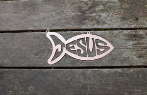 Jesus Fish Metal Sign