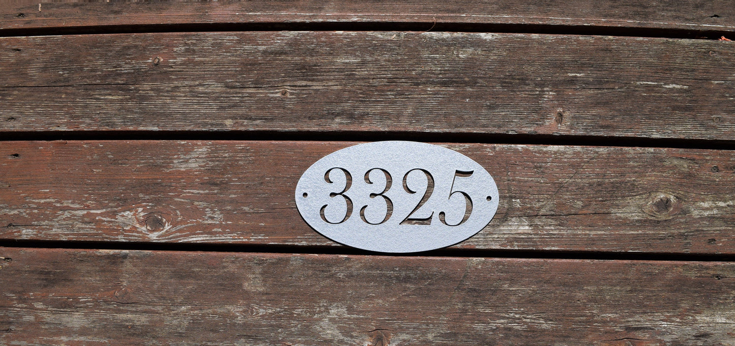Baskerville Metal Oval Horizontal Address Sign