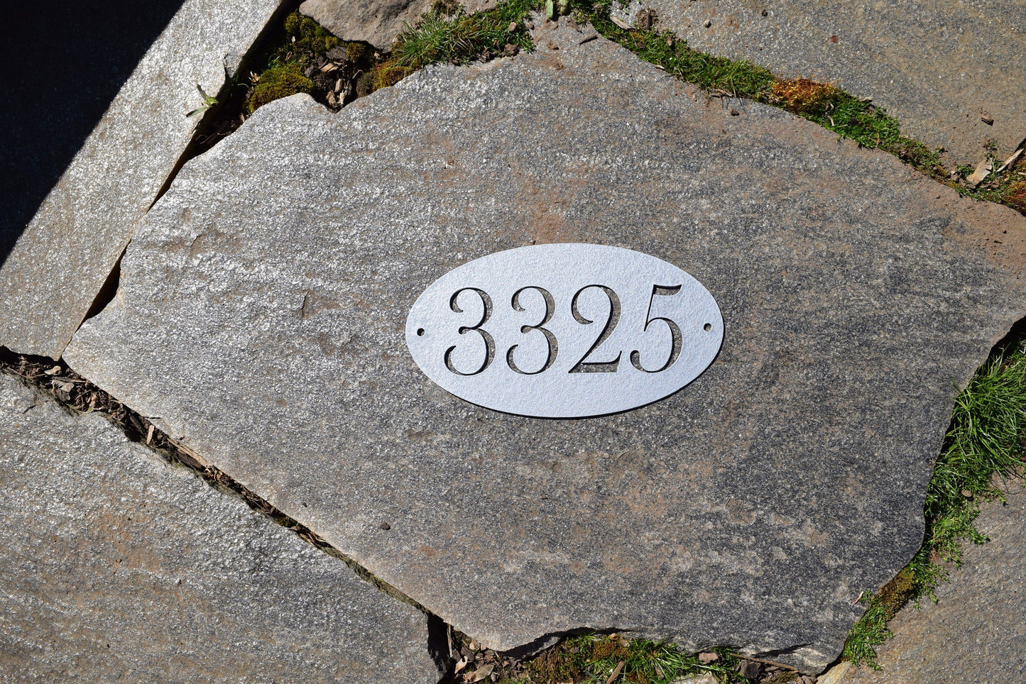 Baskerville Metal Oval Horizontal Address Sign