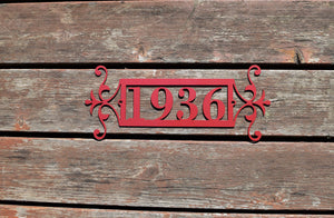 Custom Horizontal Flourish-End Address Sign