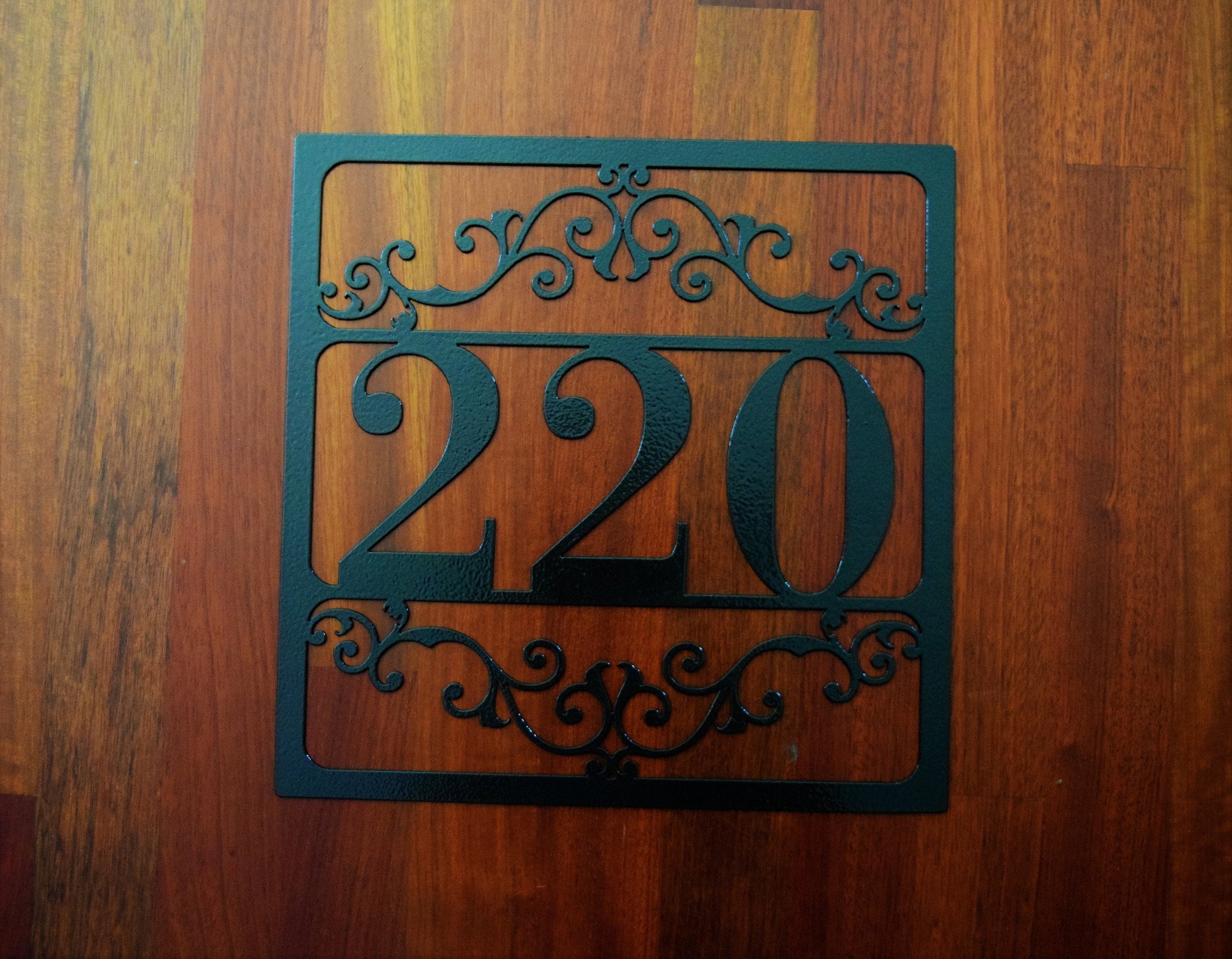 Metal Outdoor Square Flourished Address Sign