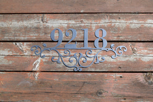 Flourished Metal Home Address Sign