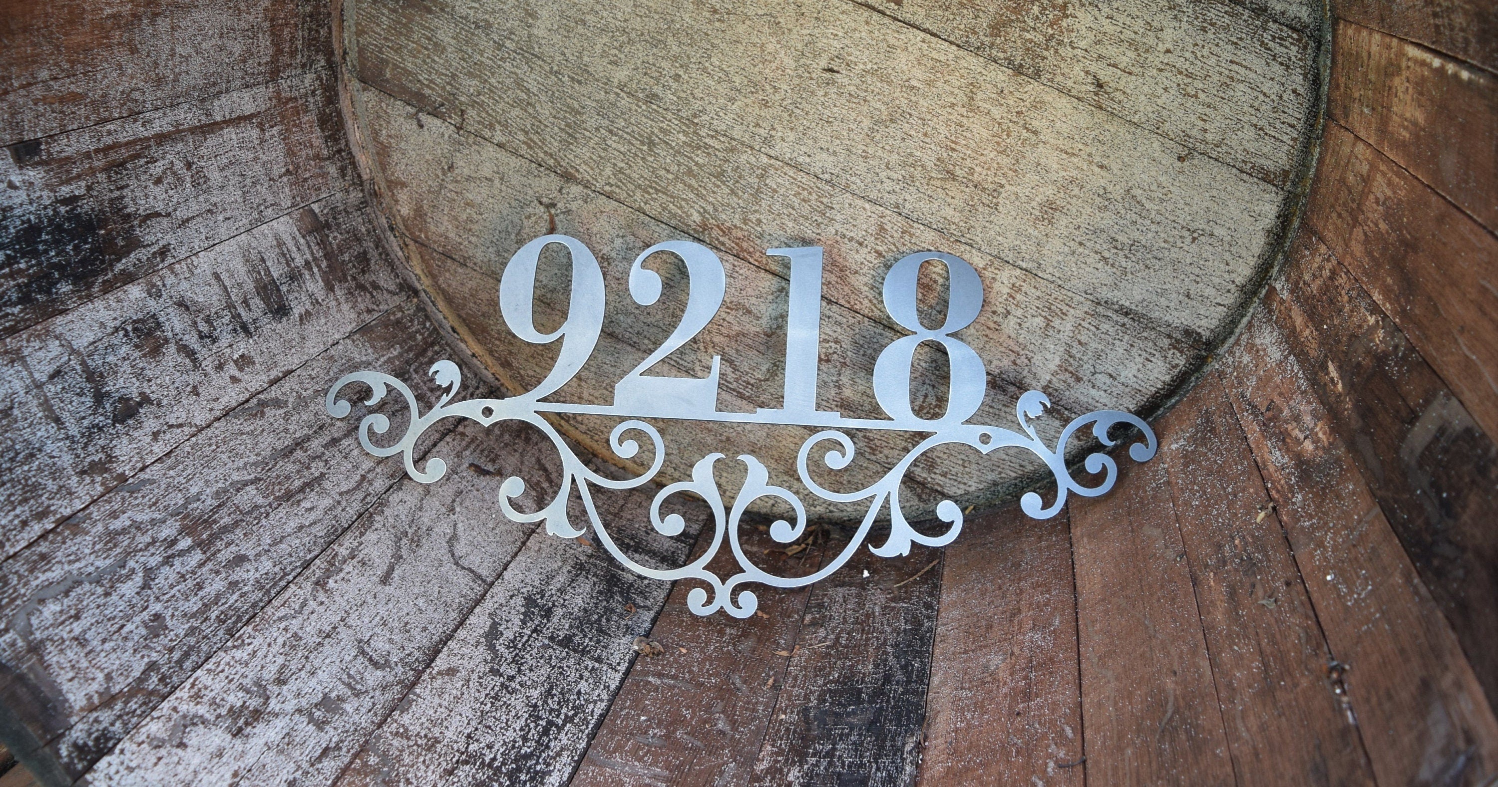 Flourished Metal Home Address Sign