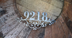 Load image into Gallery viewer, Flourished Metal Home Address Sign
