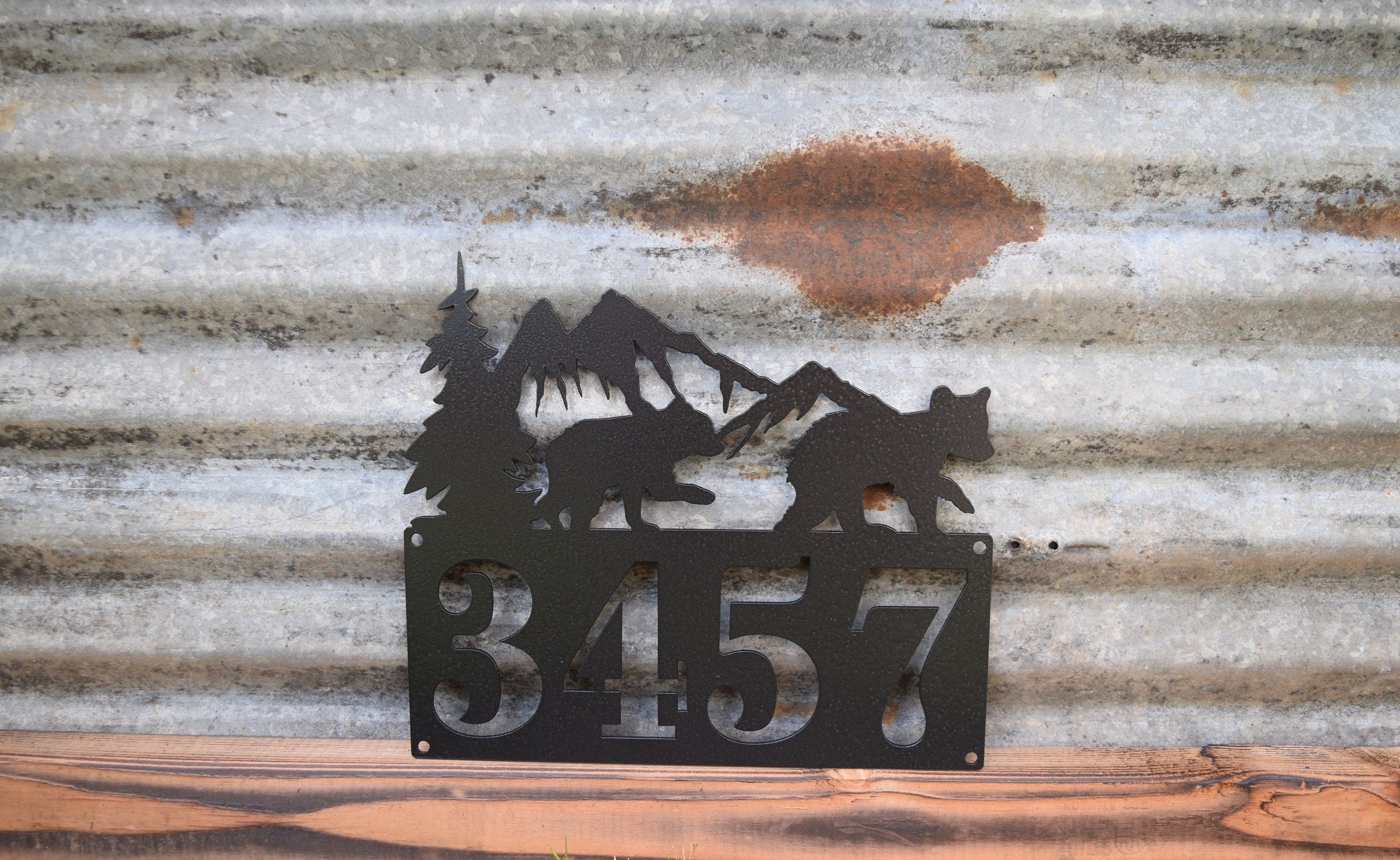 Bear Theme Horizontal Home Address Sign