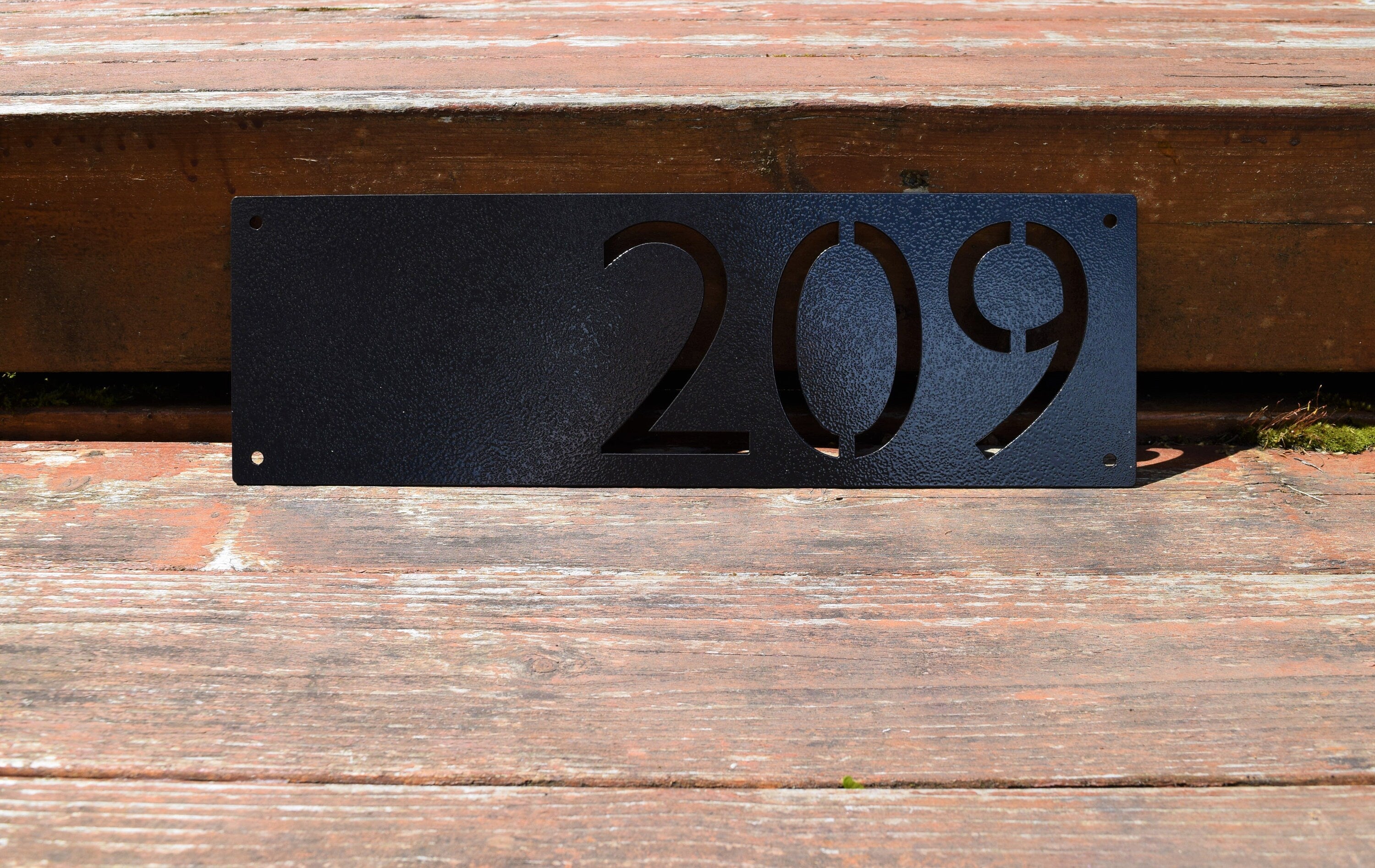 Metal Horizontal Home Address Sign Modern Font