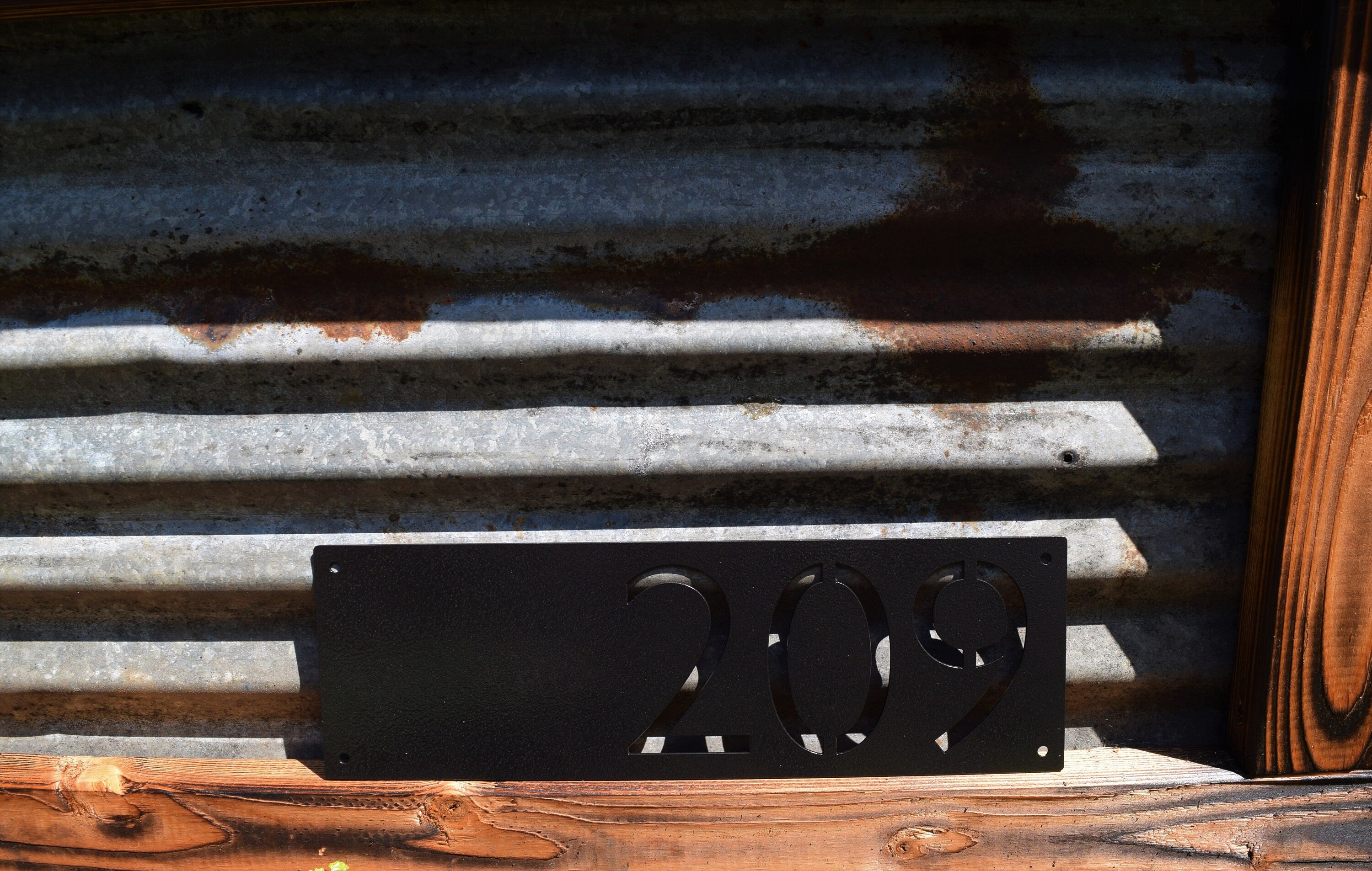 Metal Horizontal Home Address Sign Modern Font