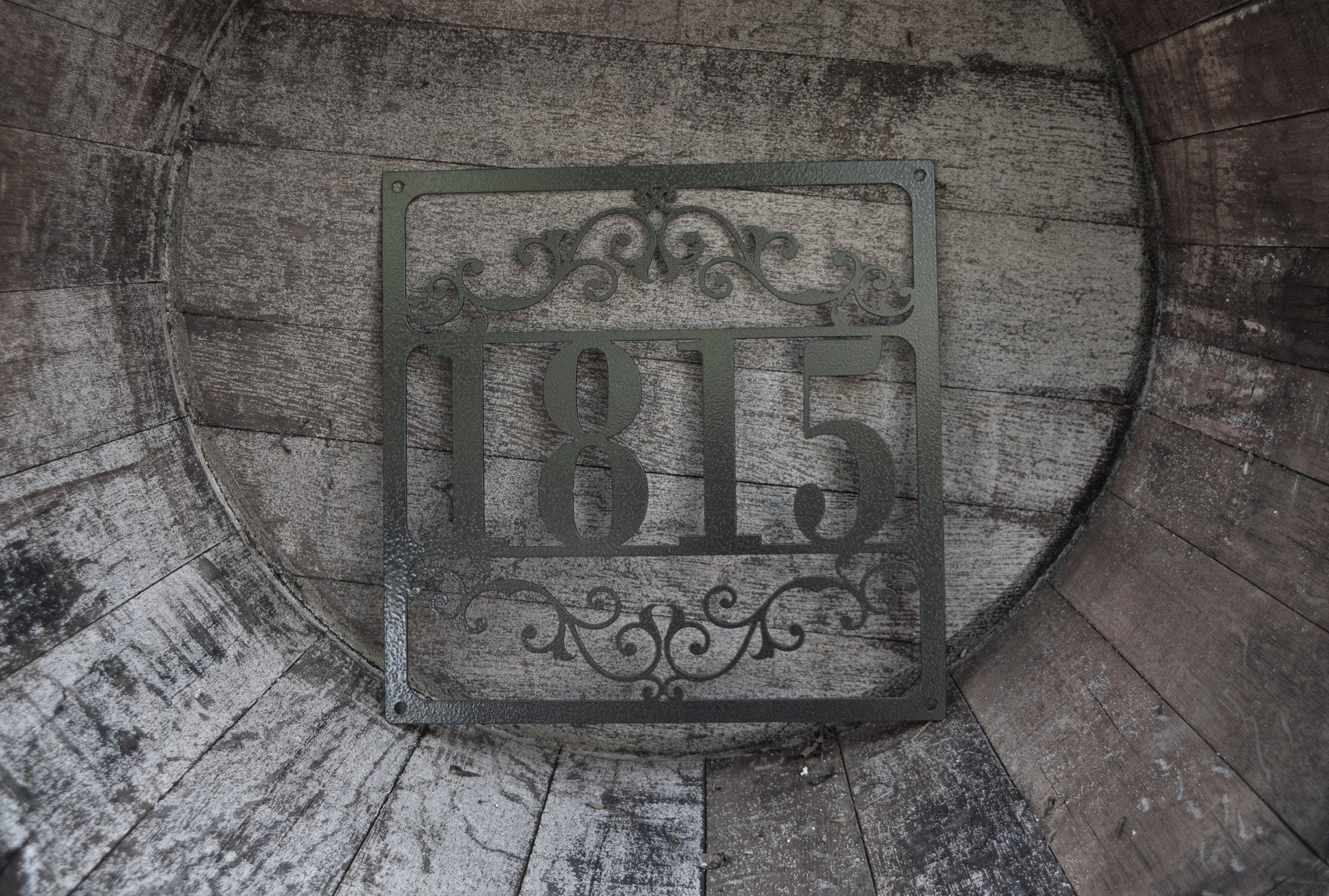 Metal Outdoor Square Flourished Address Sign