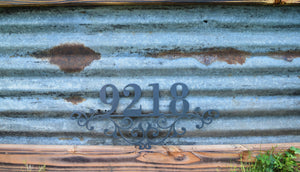 Flourished Metal Home Address Sign