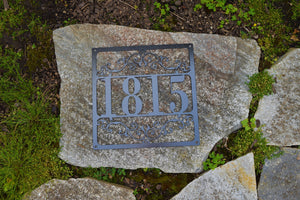 Metal Outdoor Square Flourished Address Sign