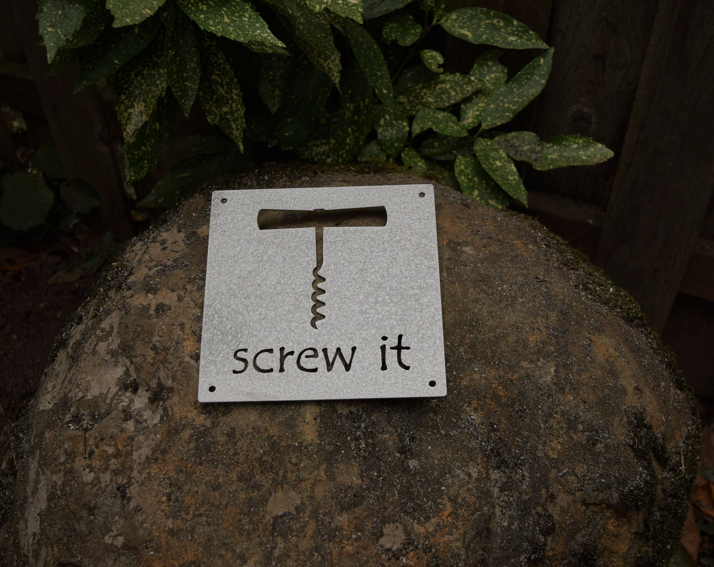 Screw It Metal Wine Sign