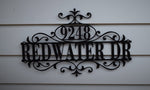 Load image into Gallery viewer, Horizontal Oval Flourished Home Address Sign
