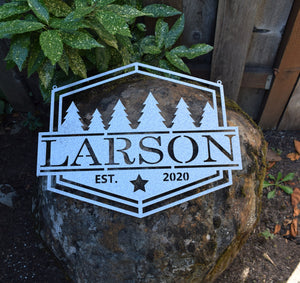 Personalized Metal Name Forest Sign