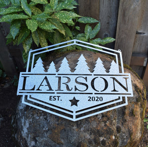 Personalized Metal Name Forest Sign