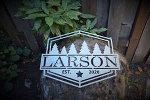 Personalized Metal Name Forest Sign