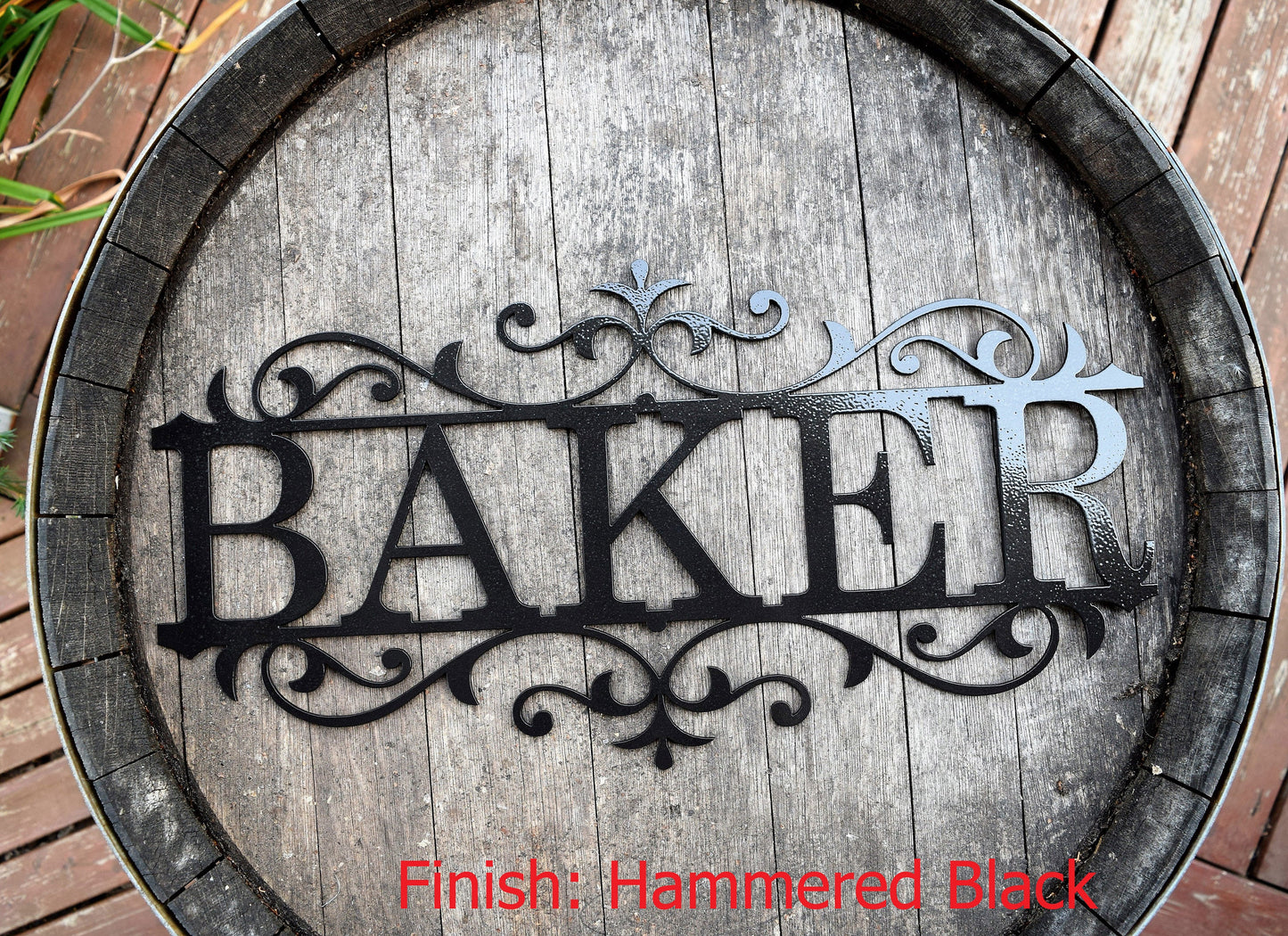 Custom Metal Flourished Garden sign