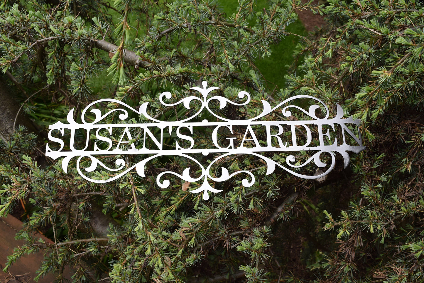 Custom Metal Flourished Garden sign