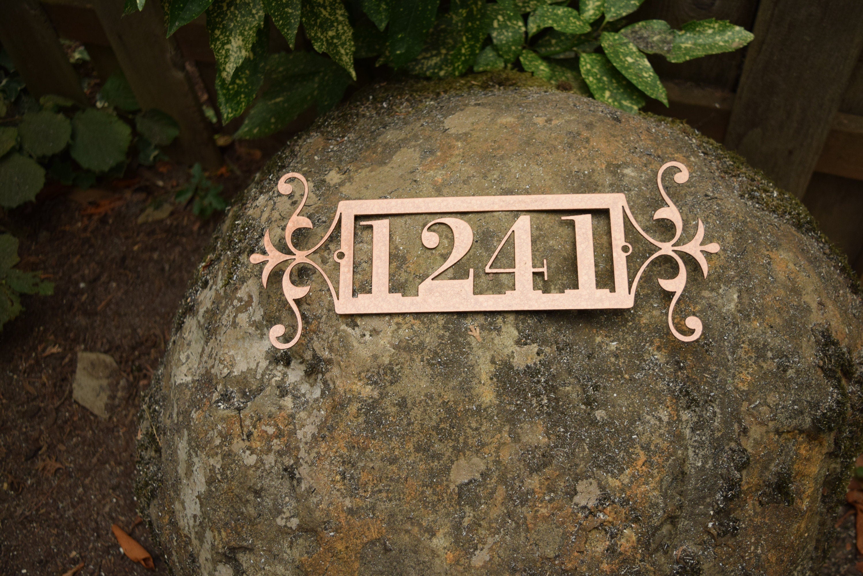 Custom Horizontal Flourish-End Address Sign