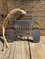 Load image into Gallery viewer, Jeep with swirl headlights metal ornament
